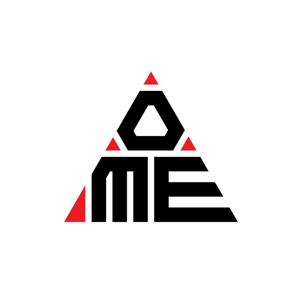OME triangle letter logo design with triangle shape. OME triangle logo