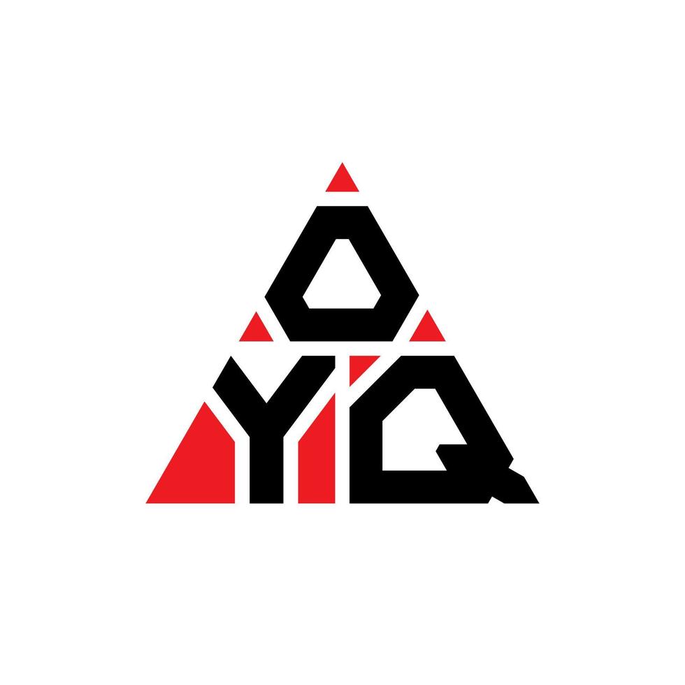 OYQ triangle letter logo design with triangle shape. OYQ triangle logo design monogram. OYQ triangle vector logo template with red color. OYQ triangular logo Simple, Elegant, and Luxurious Logo.