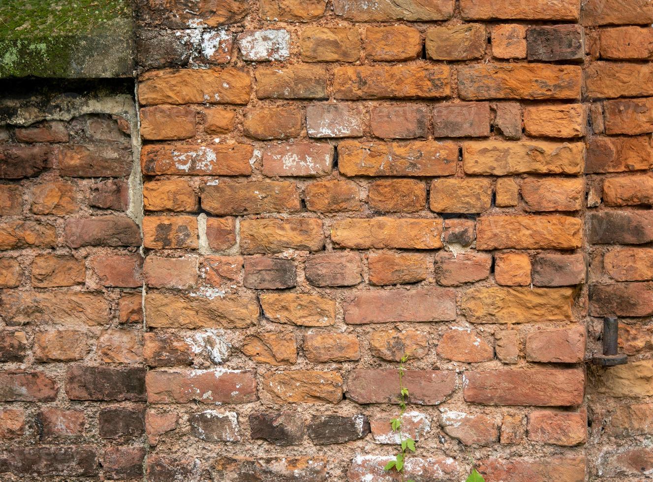 The texture of a red brick wall of an old king's palace photo