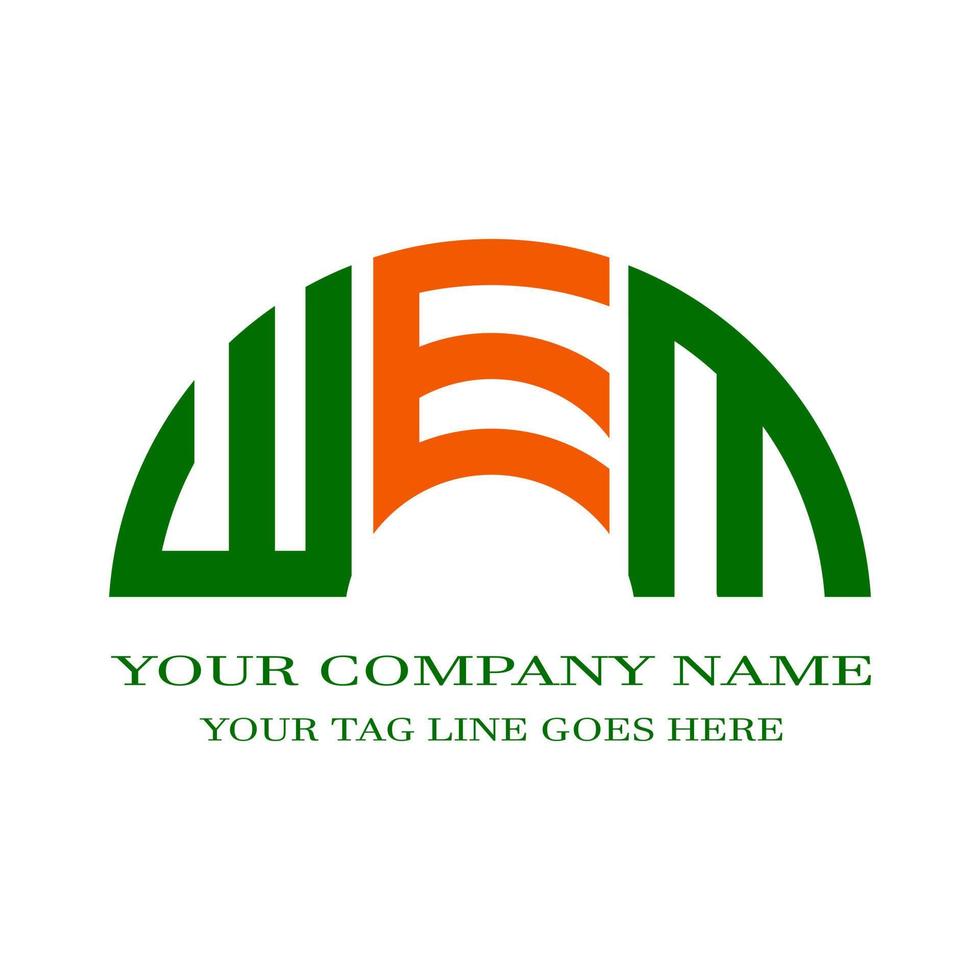 diseño creativo del logotipo de la letra wem con gráfico vectorial vector