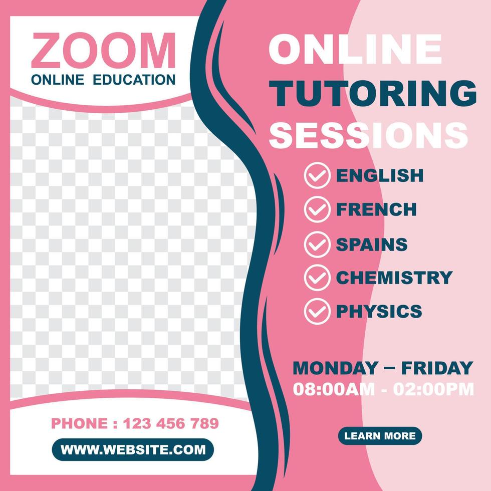 online tutoring sessions banner template vector