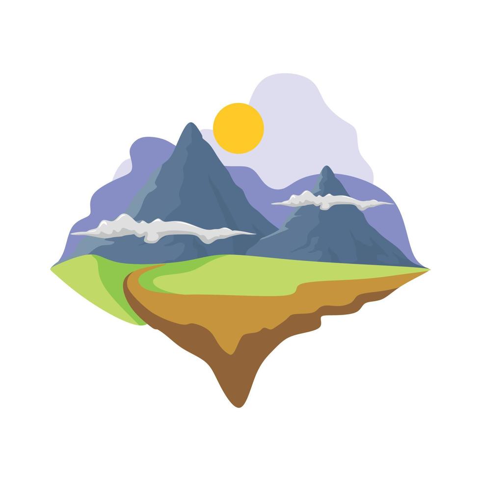 mountain vector set colorful illustration