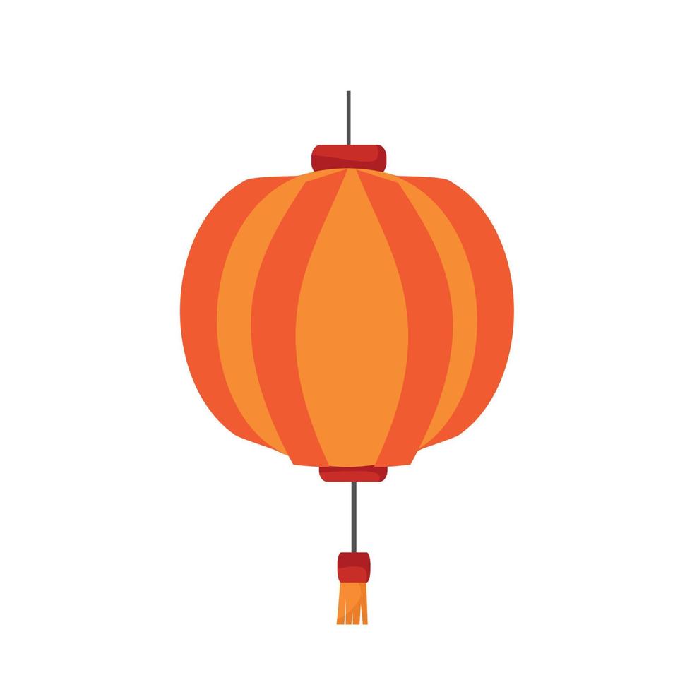 Chinese paper lantern. The festival. Vector cartoon illustration.