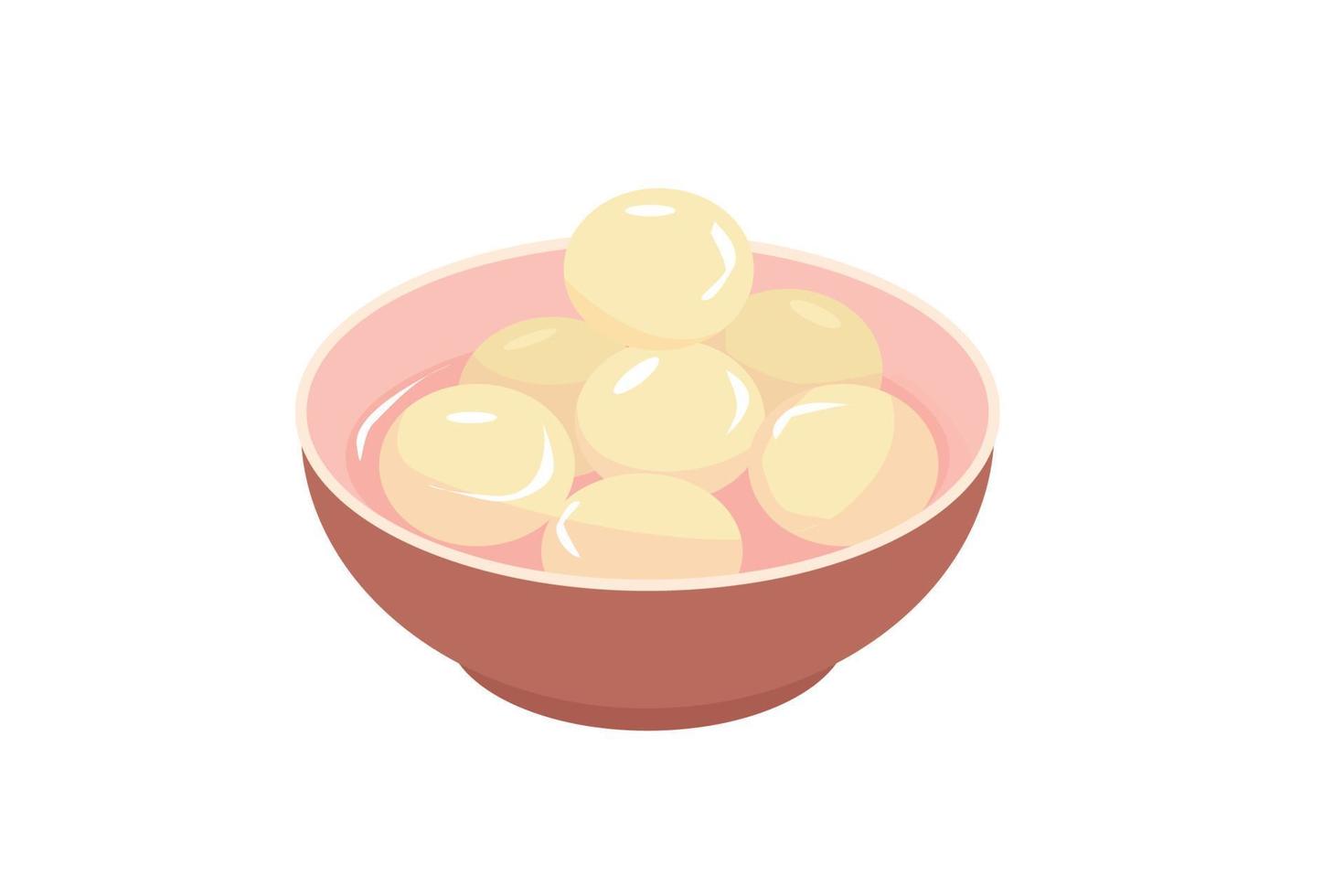 bolas de arroz dulce chino. ilustración de dibujos animados vectoriales. vector