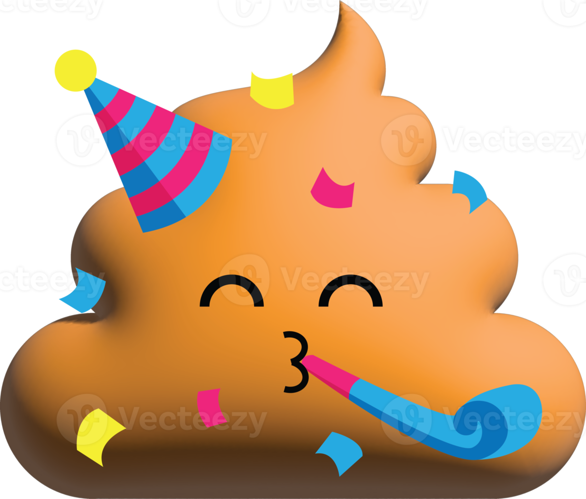 cute poop 3D emoticons png