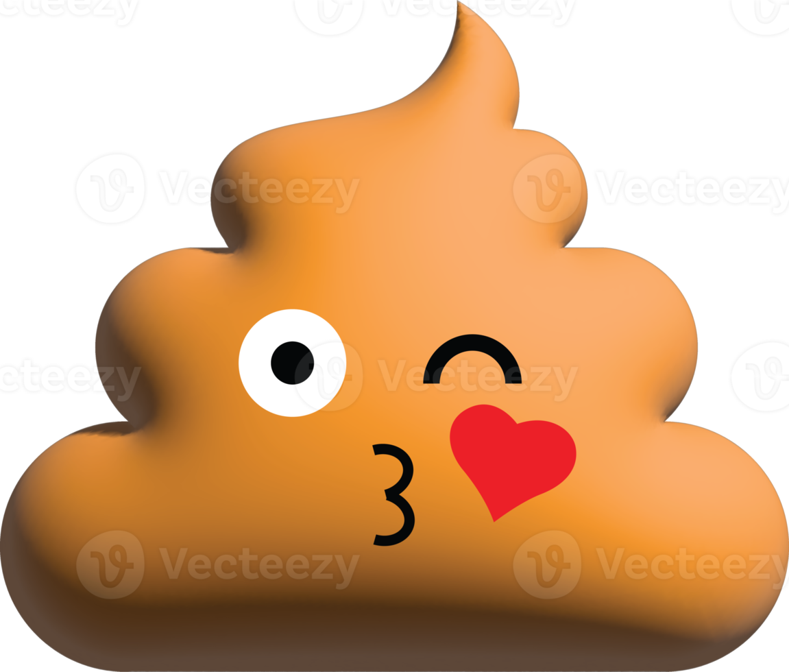 cute poop 3D emoticons png