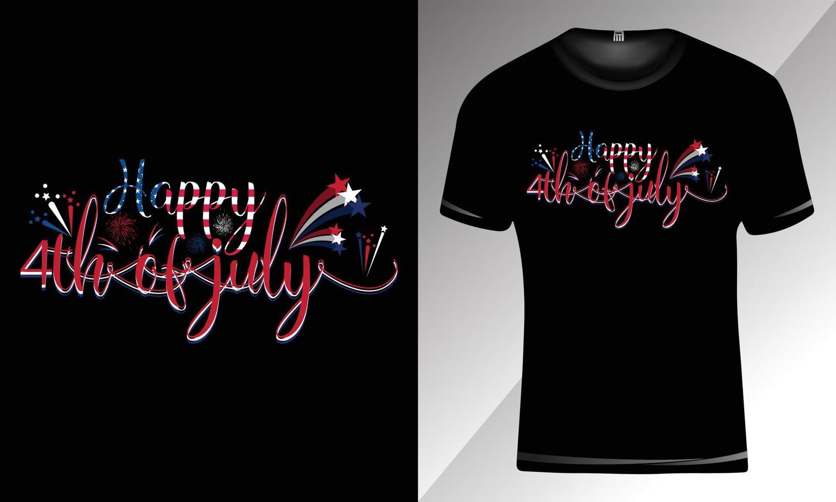 Happy 4th of July, Independence Day of USA, 4th July T-Shirt Design vector