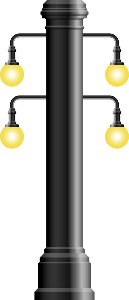 Realistic vintage street lamp made from steel png