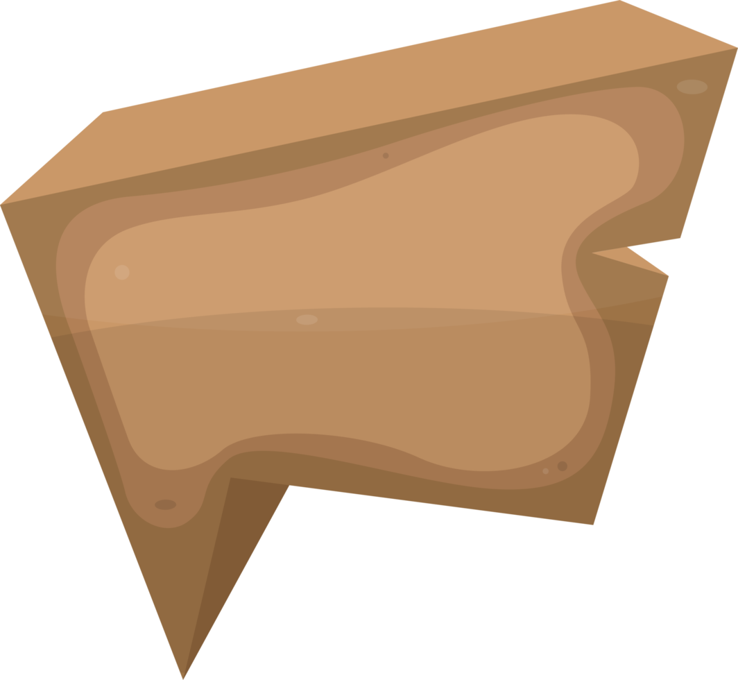 Wooden speech bubble in cartoon style png