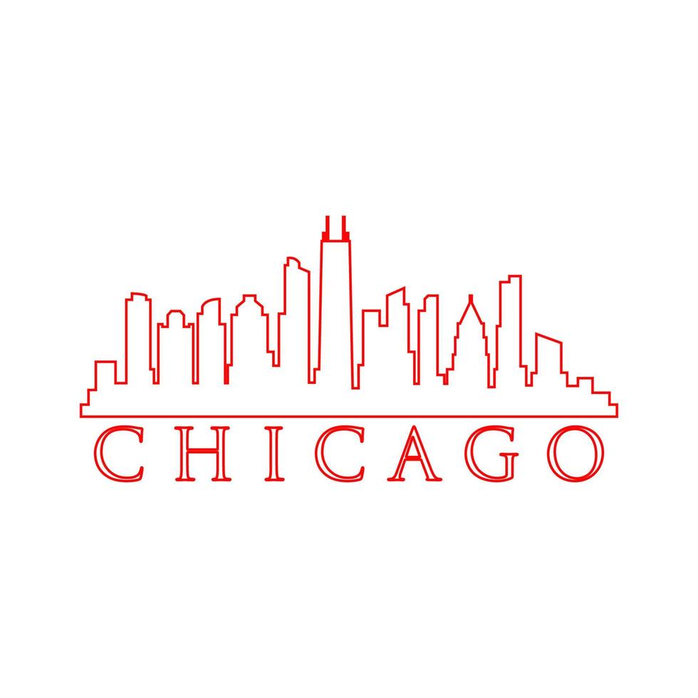 horizonte de chicago ilustrado vector