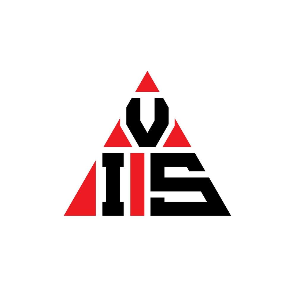 diseño de logotipo de letra triangular vis con forma de triángulo. monograma de diseño del logotipo del triángulo vis. plantilla de logotipo de vector de triángulo vis con color rojo. logo triangular vis logo simple, elegante y lujoso.