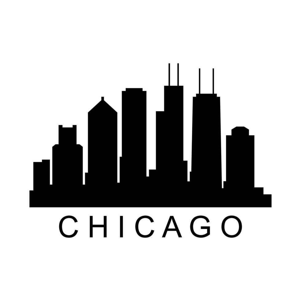 Chicago skyline illustrated vector