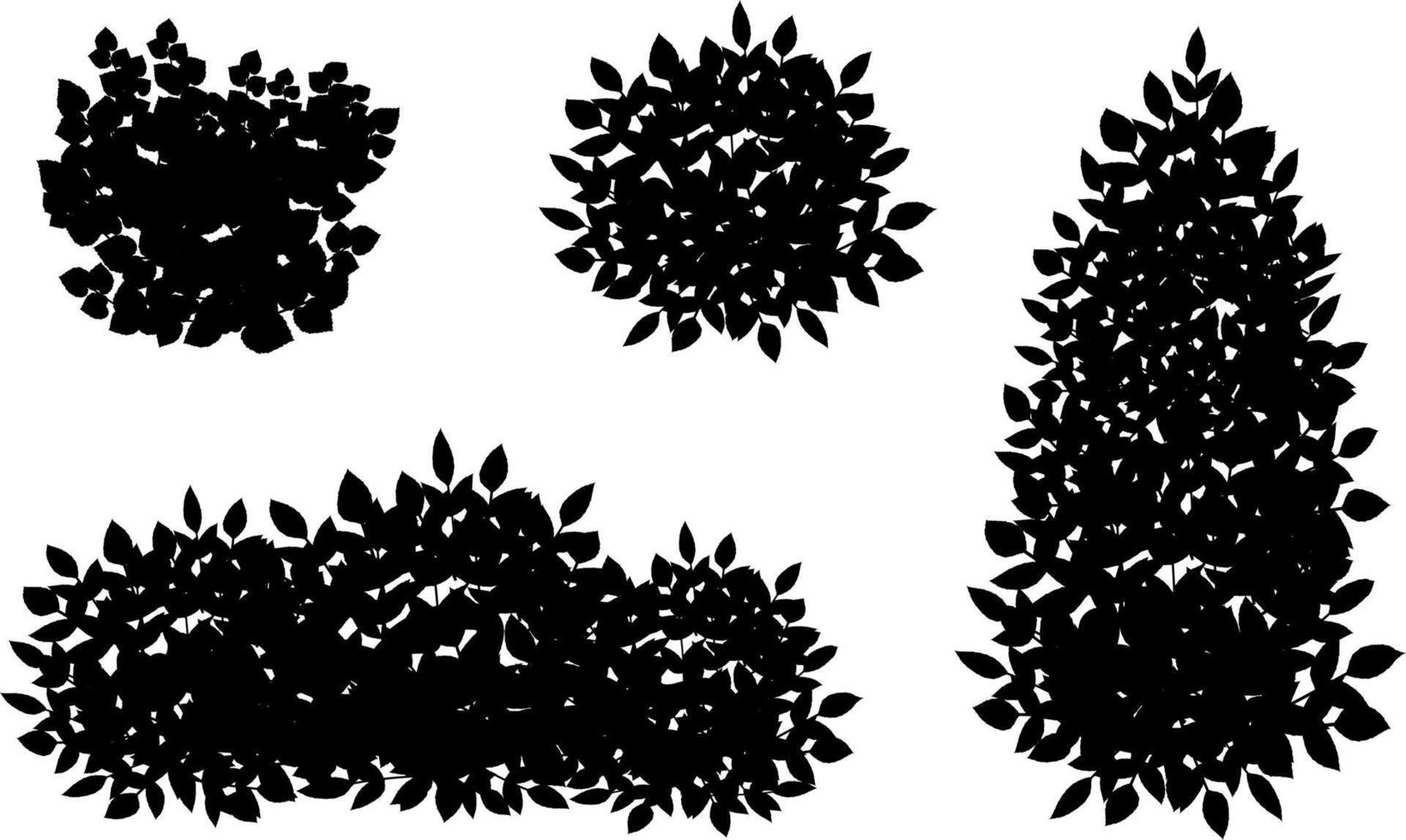 Monochrome vector drawing of bushes.