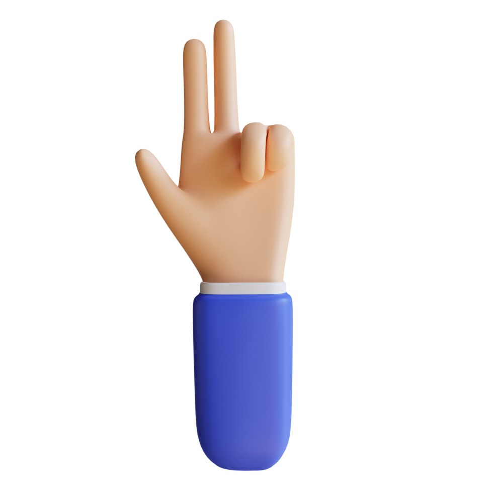 3D Three Finger Gesture png