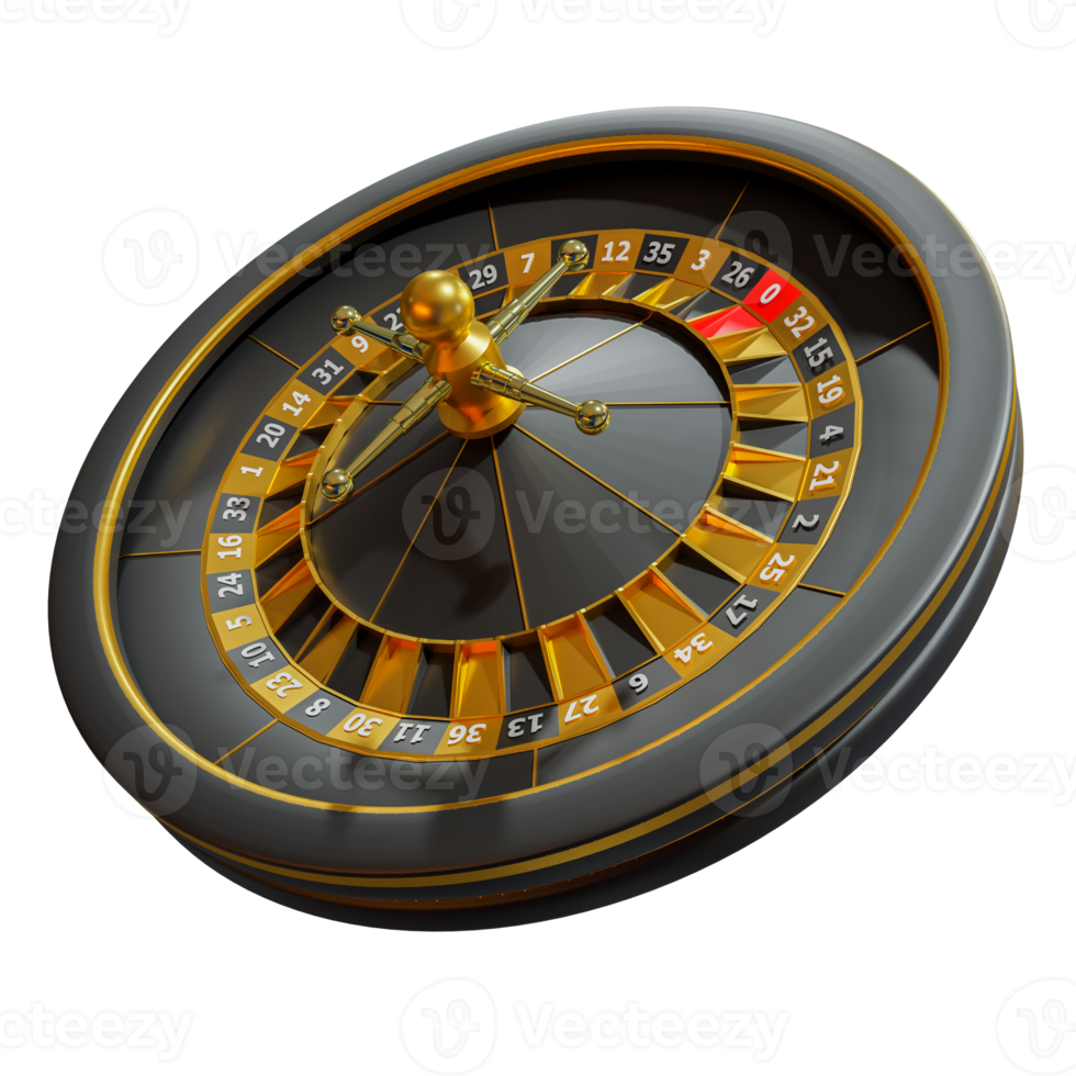 éléments de conception 3d de casino de roulette sombre png