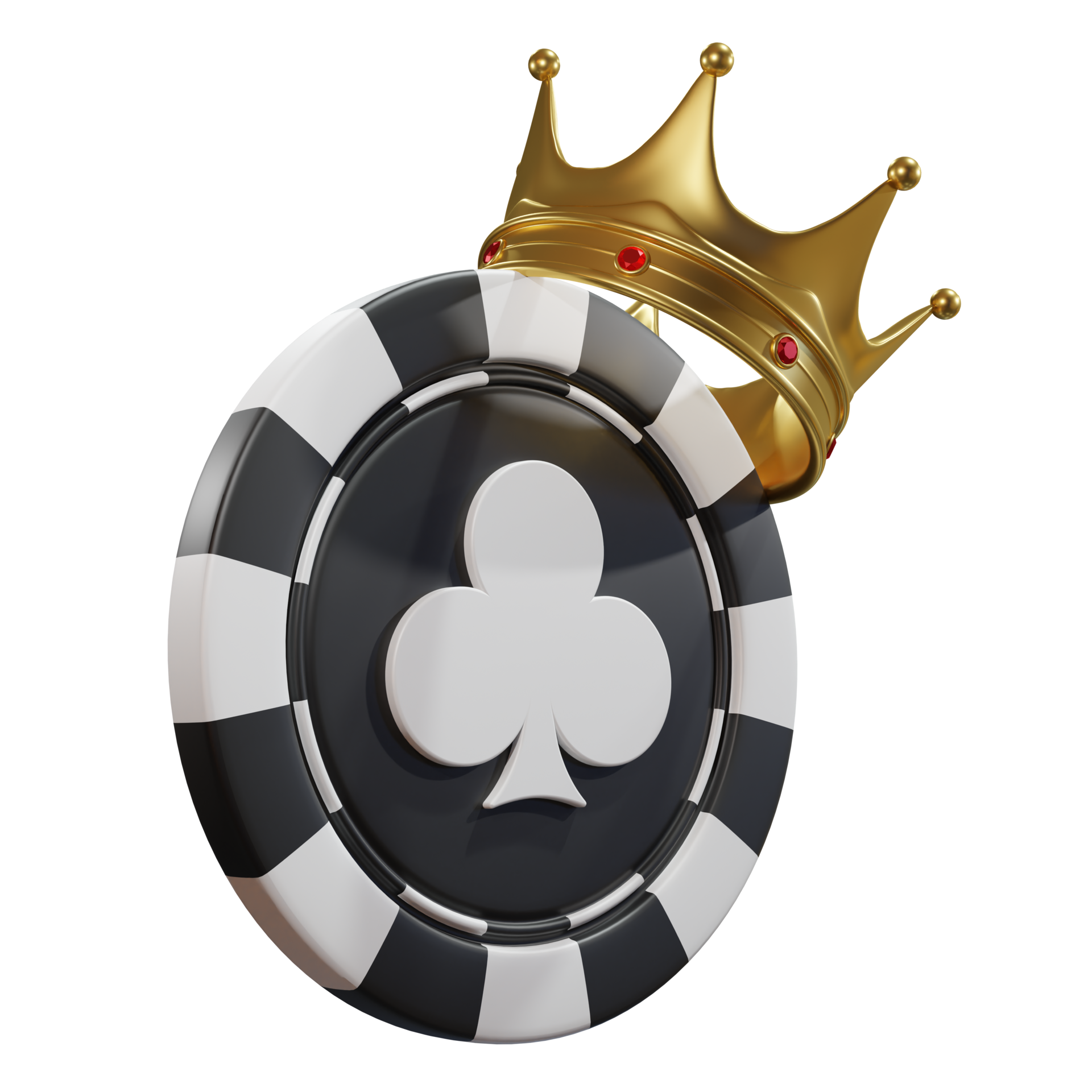 Casino club Chip with crown 3D Design Elements 11992885 PNG