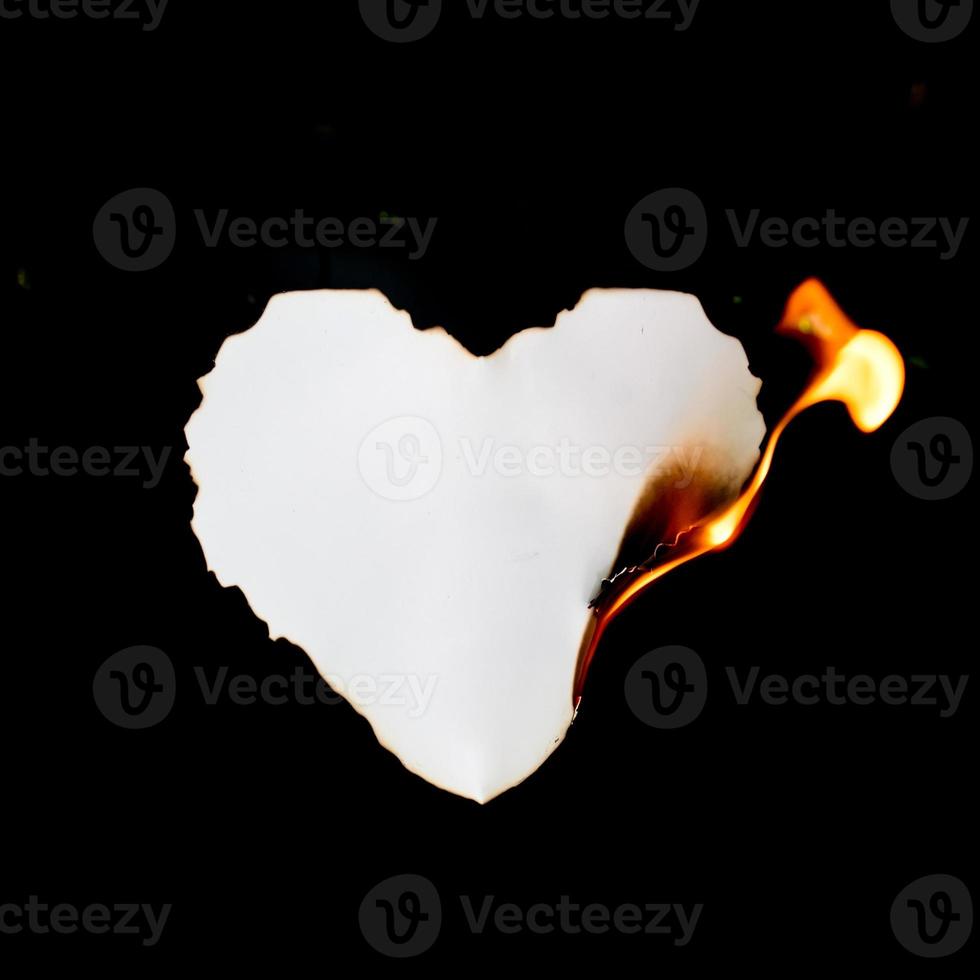 burning paper dark background photo