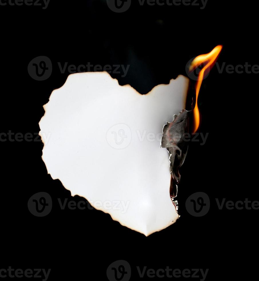 burning paper dark background photo