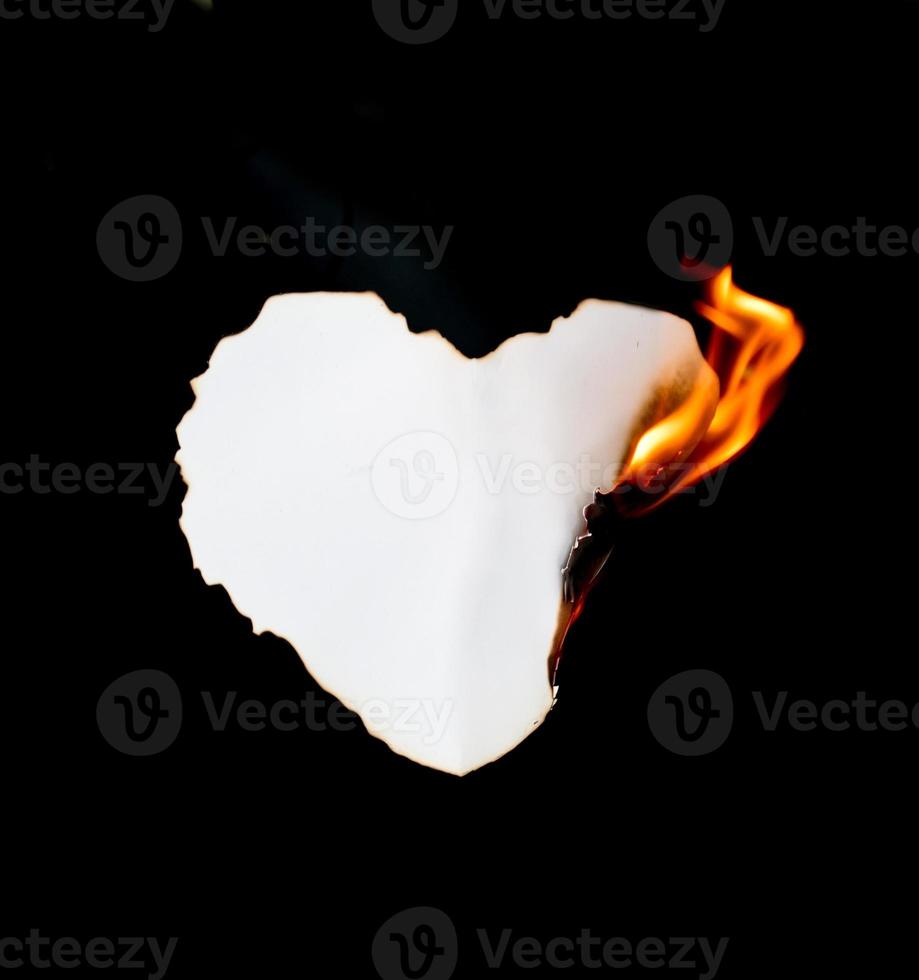 burning paper dark background photo