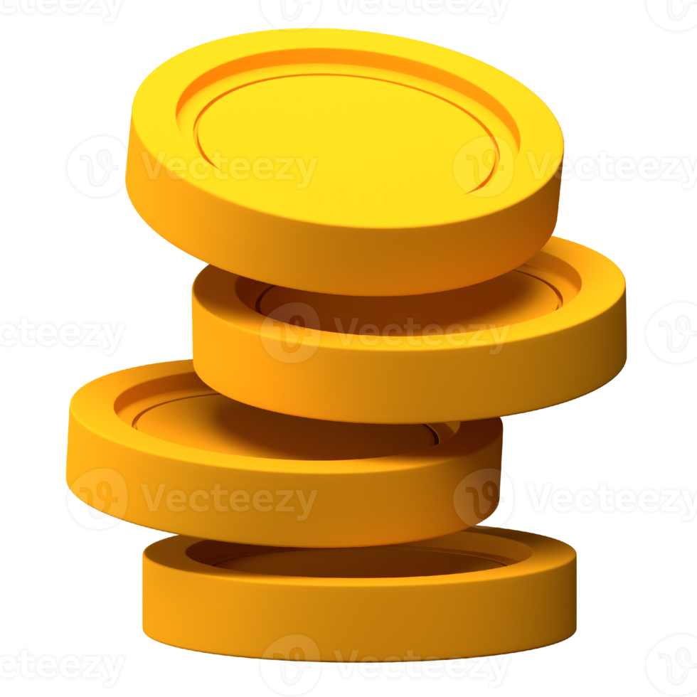 3d Coin Stack For Finance Or Business Illustration png