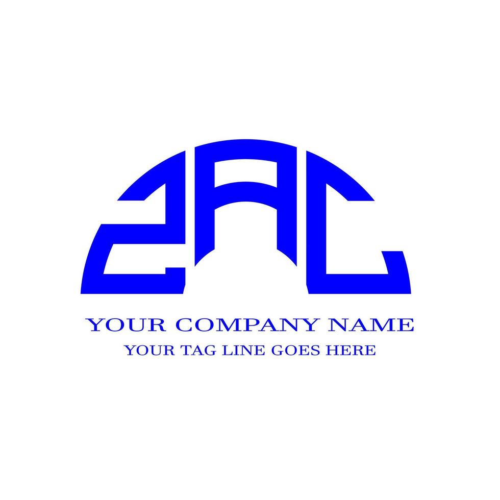 diseño creativo del logotipo de la letra zac con gráfico vectorial vector