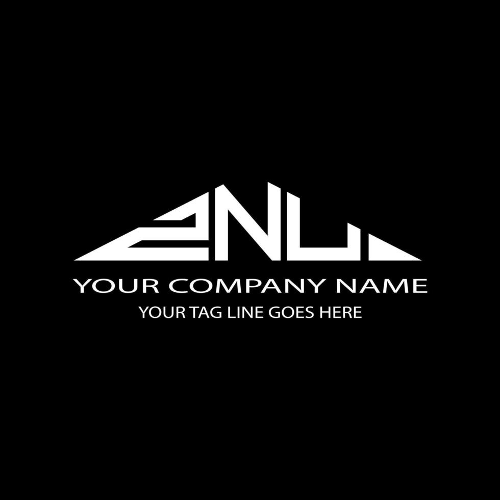 ZNU letter logo creative design with vector graphic