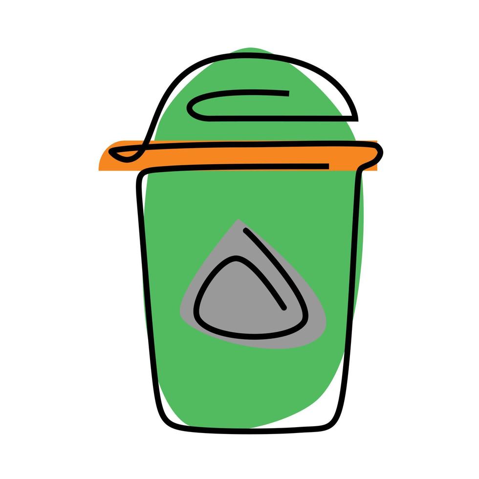 Flat simple cartoon style of a Trash bin icon vector symbol. Environtmental and ecological concept design.
