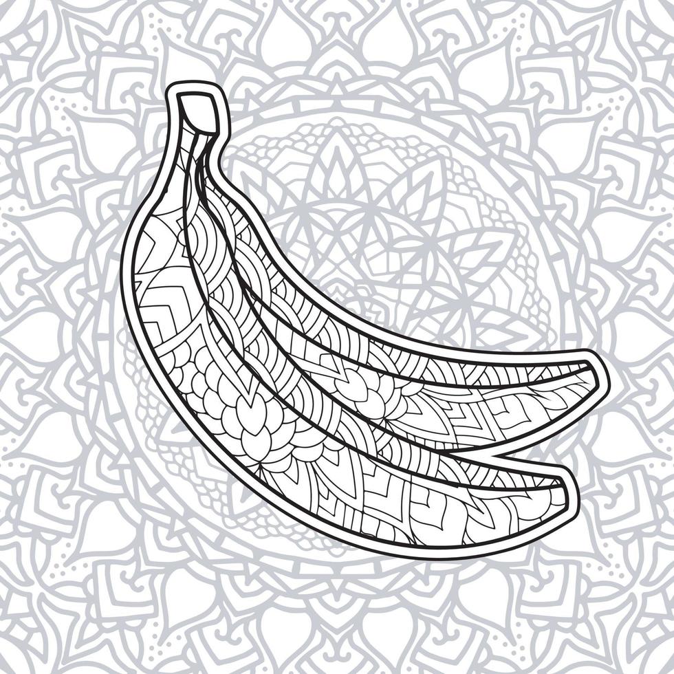 fruit  coloring book page for adults vector