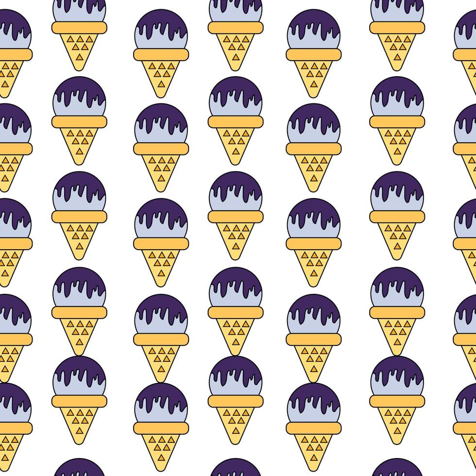 Ice cream seamless pattern. Vector background