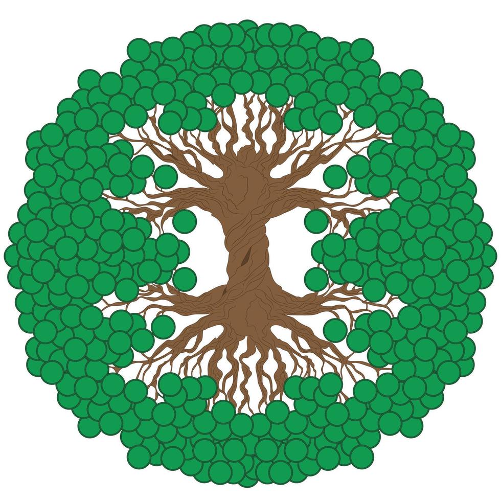 árbol de dinero con monedas verdes. un símbolo tradicional de feng shui para atraer riqueza y prosperidad. vector