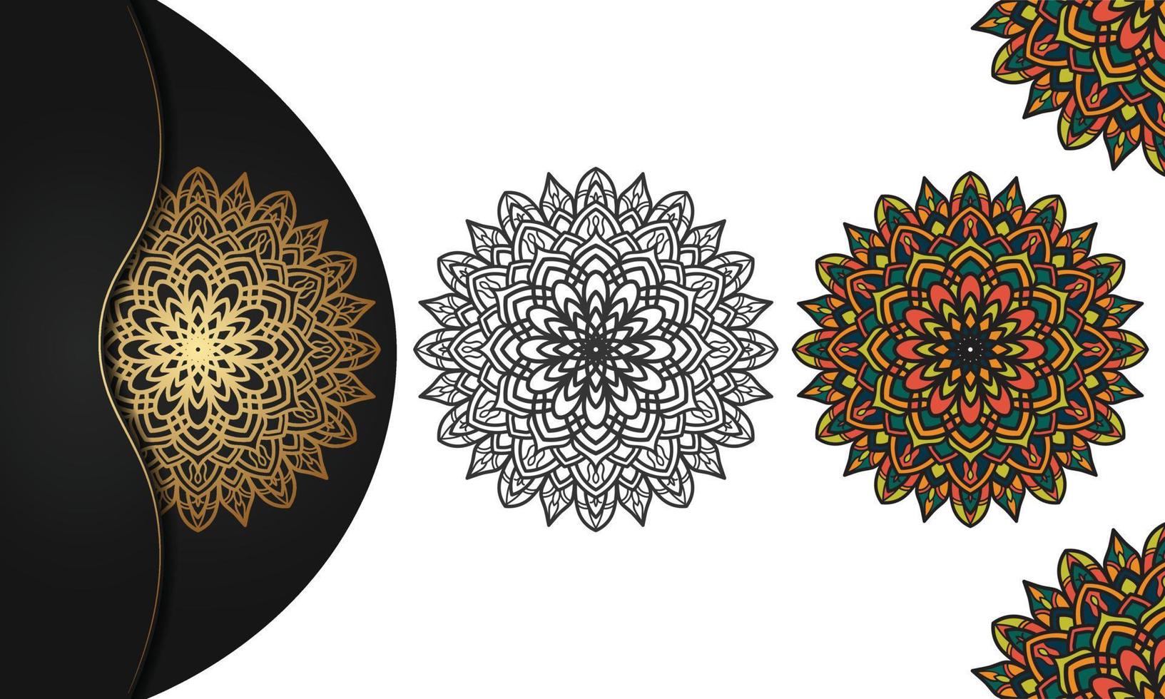 Colorful mandala with luxury background vector