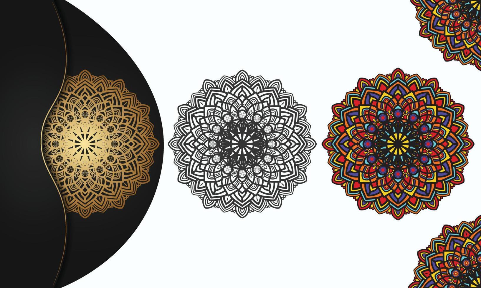 Colorful mandala with luxury background vector