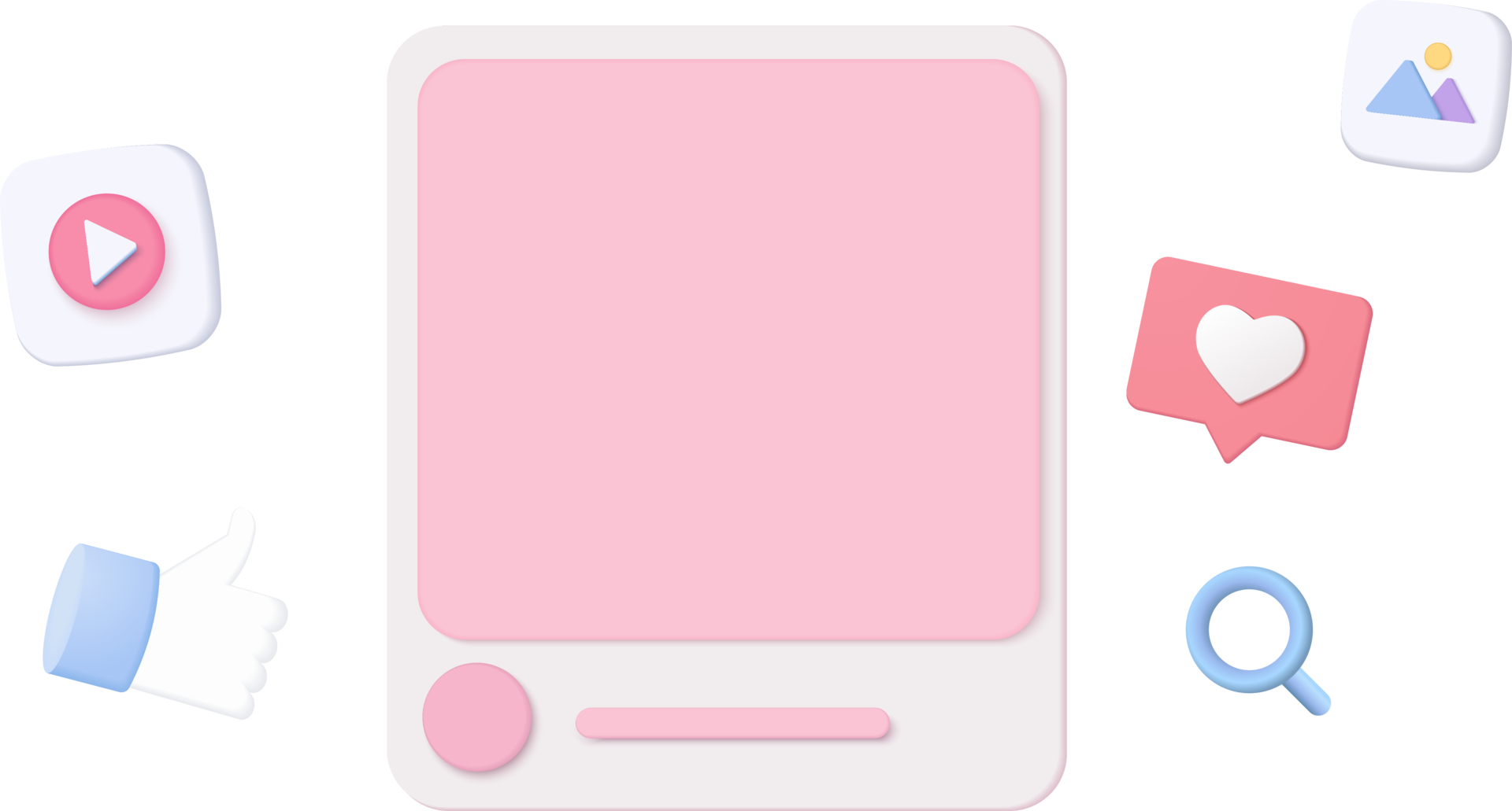 3D Social media online platform concept, online social communication on