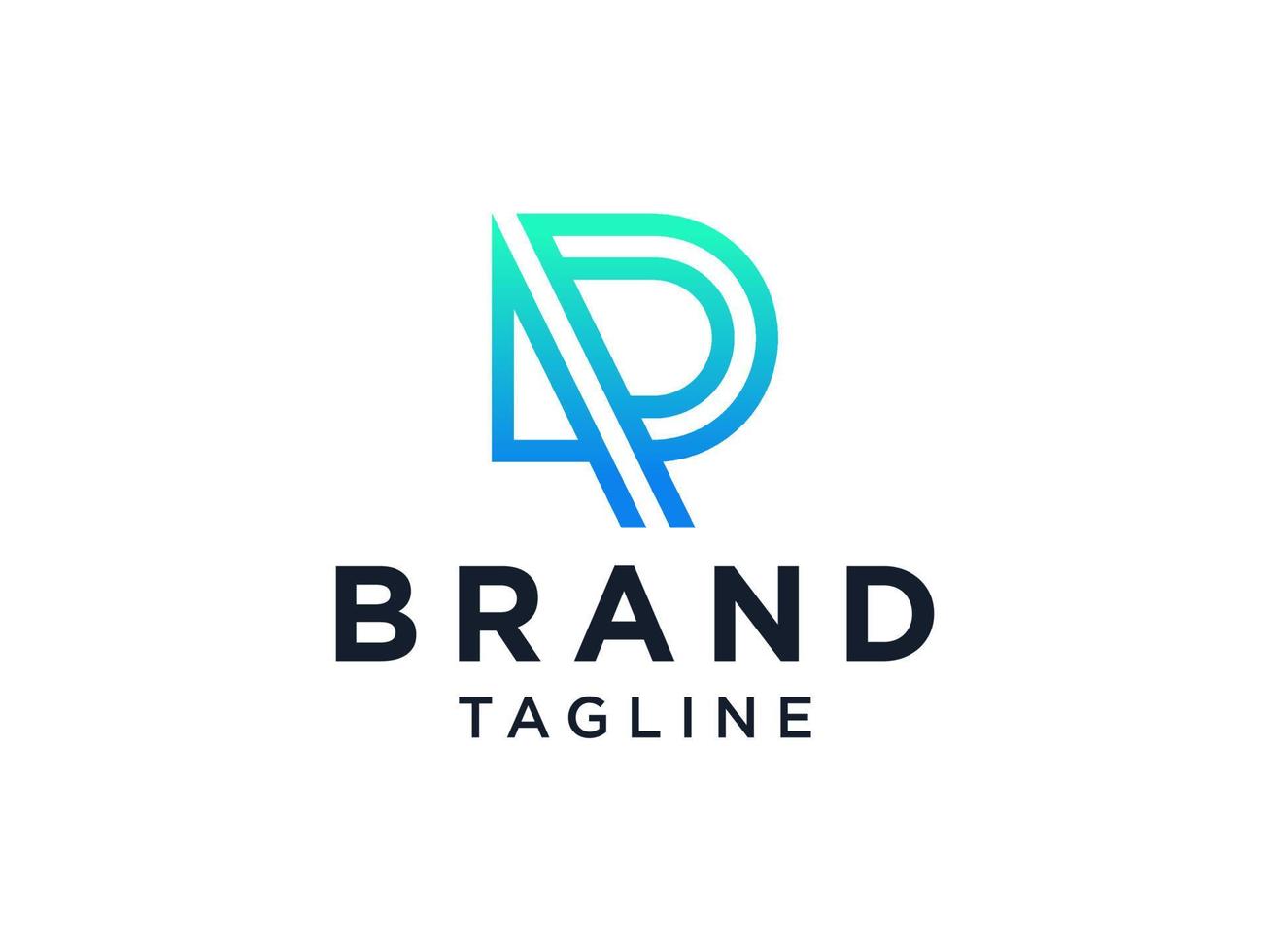 Abstract Initial Letter R Logo. Blue Linear Style isolated on White Background. Usable for Business, Technology and Branding Logos. Flat Vector Logo Design Template Element.