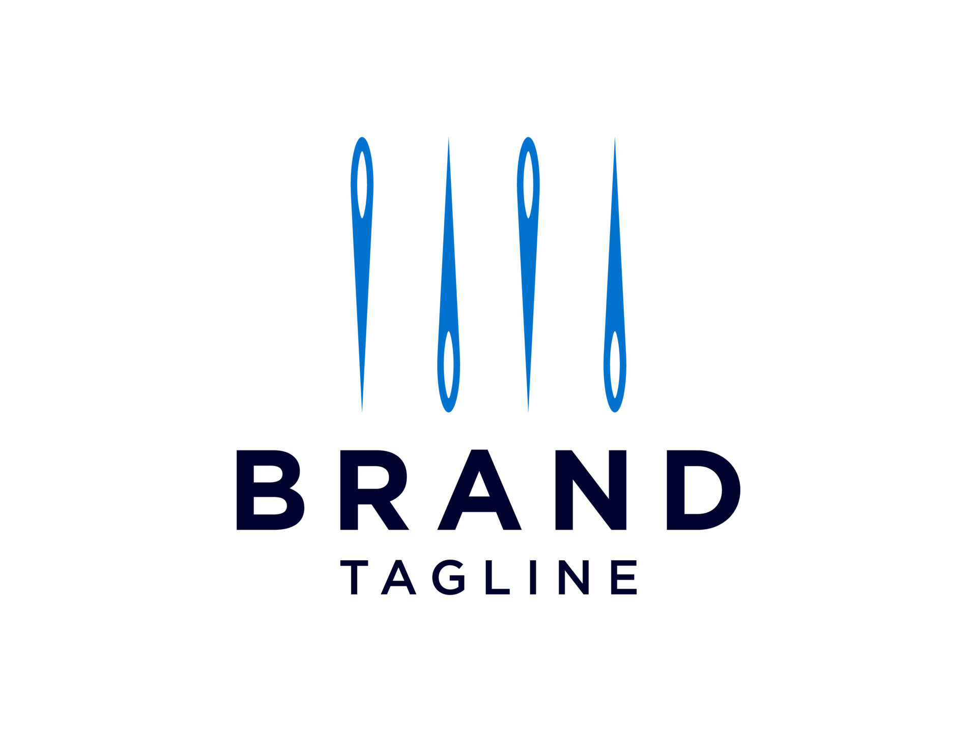 Abstract Tailor Logo. Blue Needle with Red Circle Line Thread