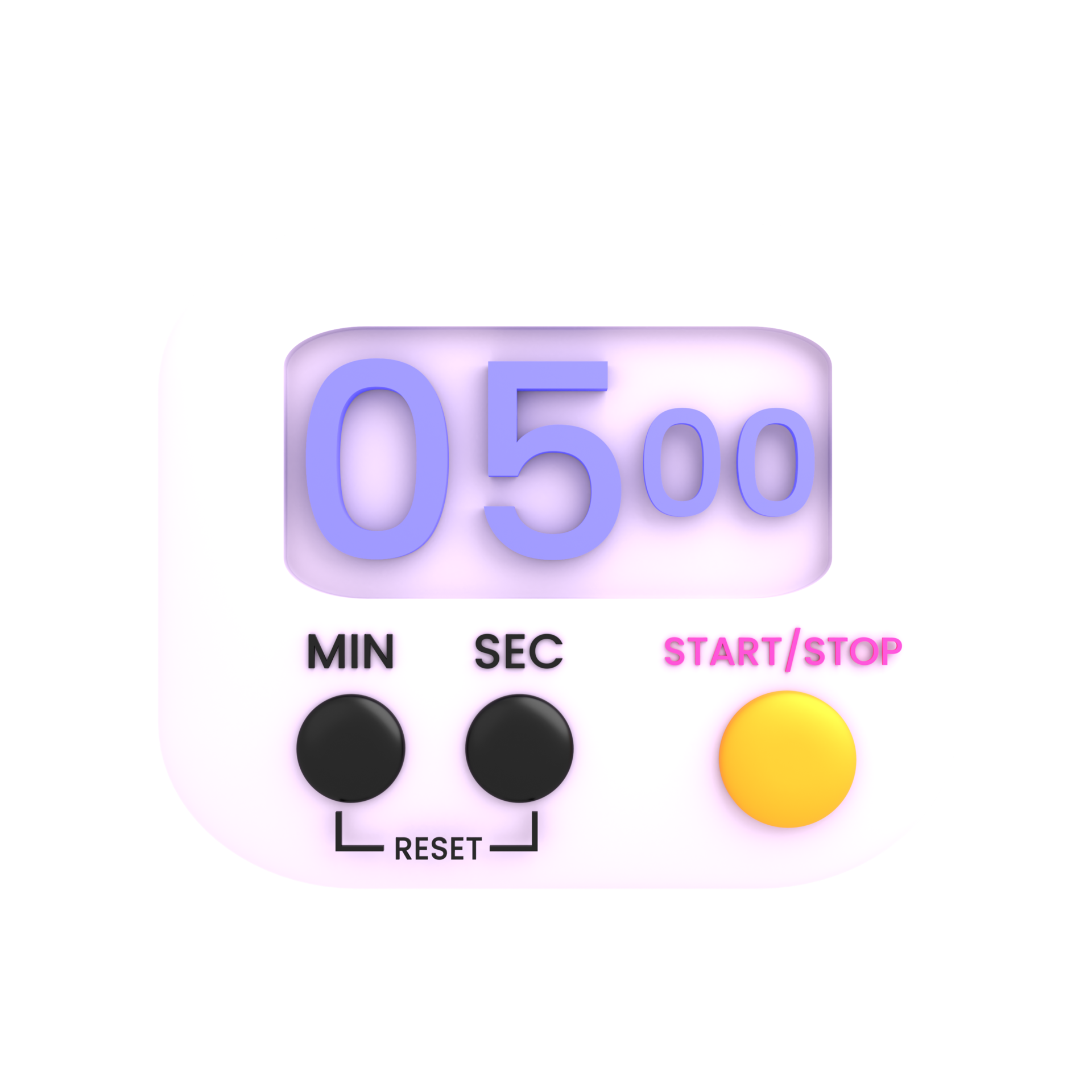 3d digital stopwatch icon isolated illustration 11993316 PNG