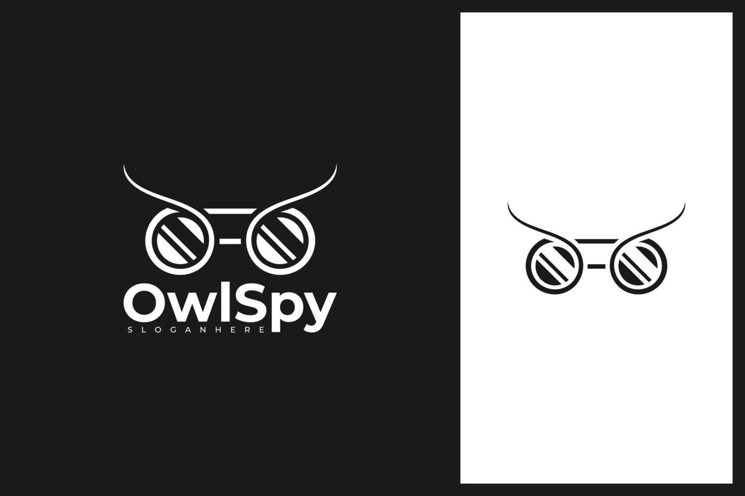 binoculars and owl, logo design vector