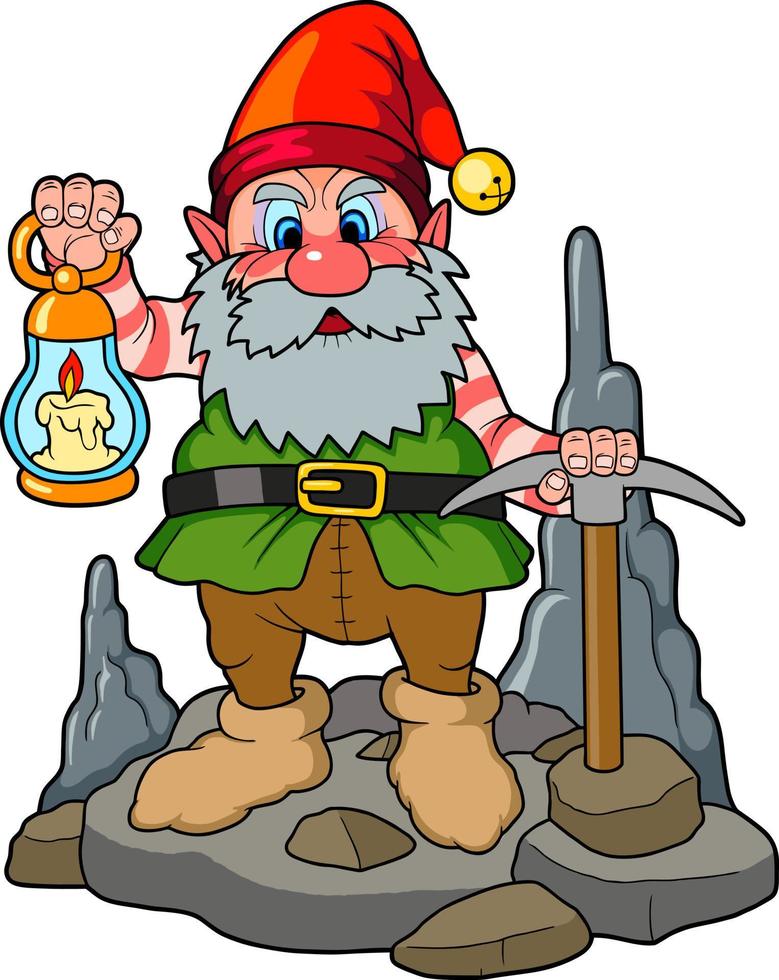 little cartoon gnome vector