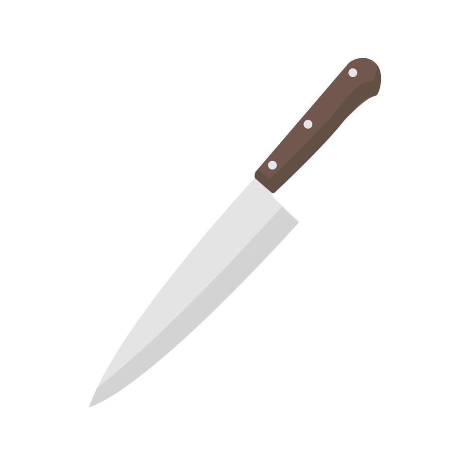 cuchillo de cocina. icono de cuchillo de cocina aislado sobre fondo blanco. ilustración vectorial en estilo plano. utensilios para cocinar. Ilustración de vector de utensilios de cocina