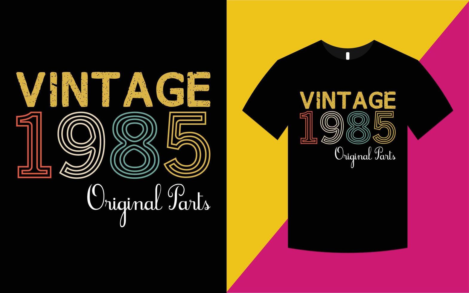 plantilla de camiseta de gráficos de cumpleaños vintage 1985 vector