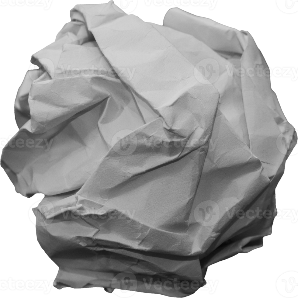 White crumpled paper balls for design element png