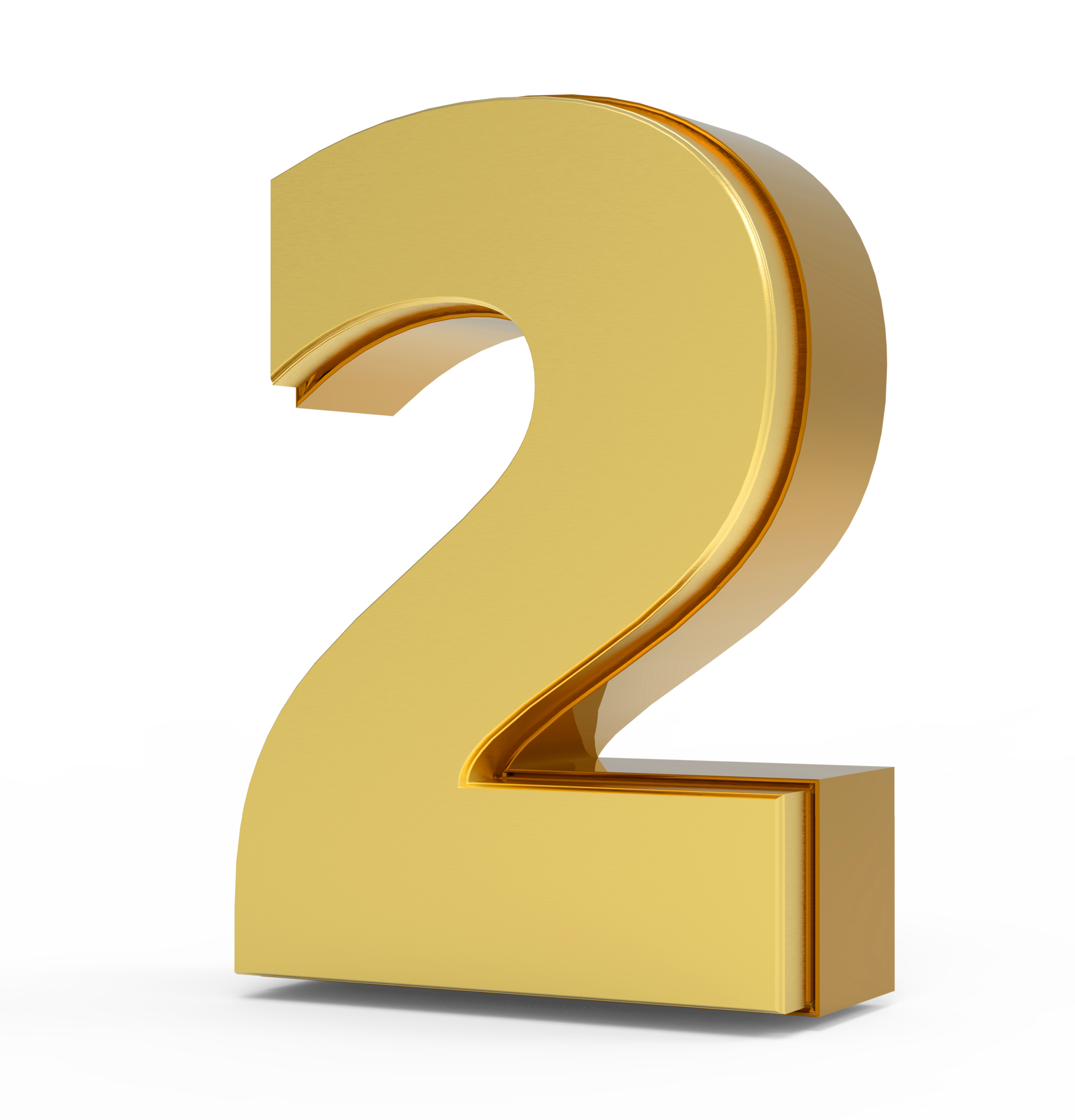 Number 2 Gold 11993496 PNG