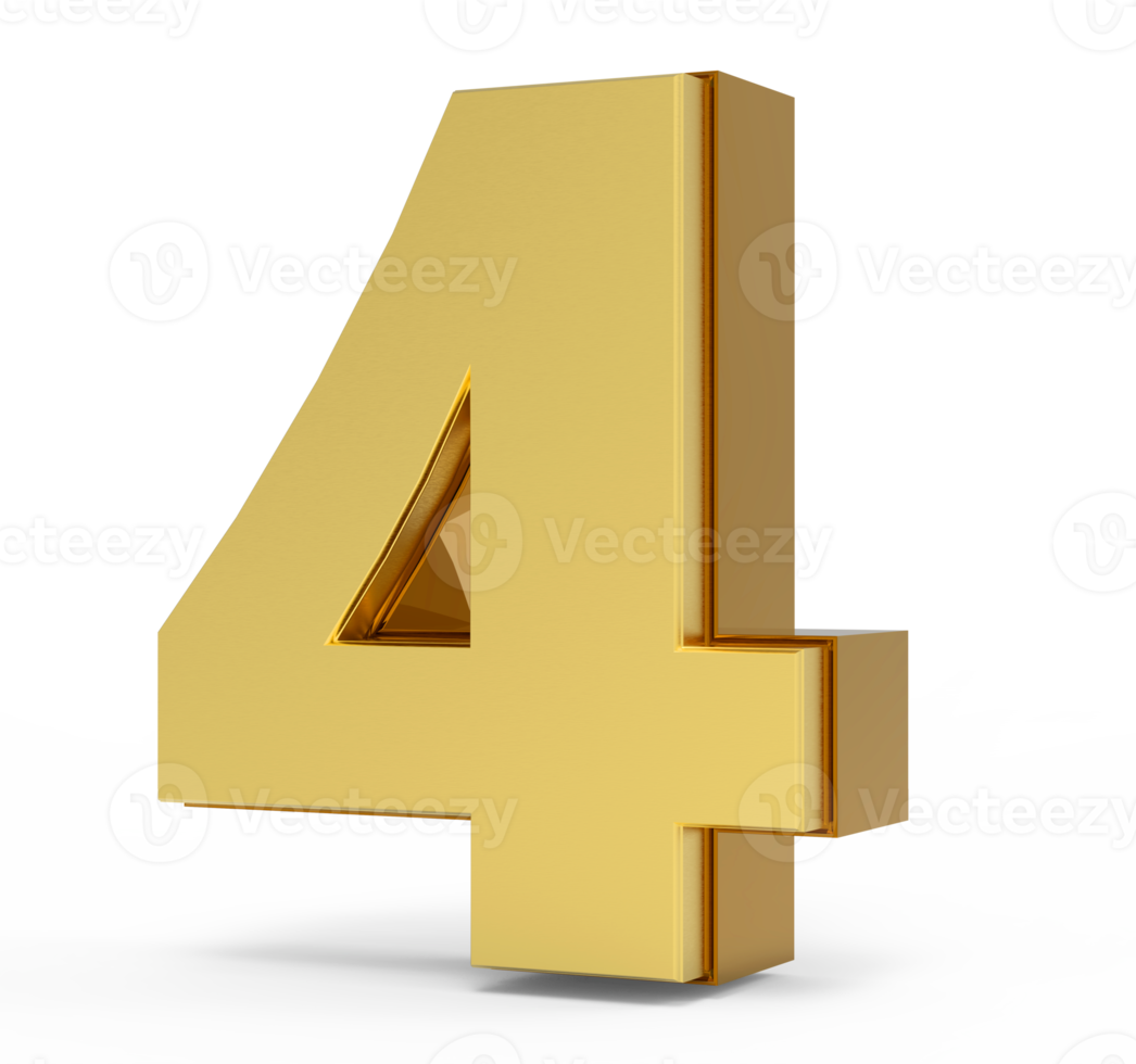 Nummer 4 Gold png