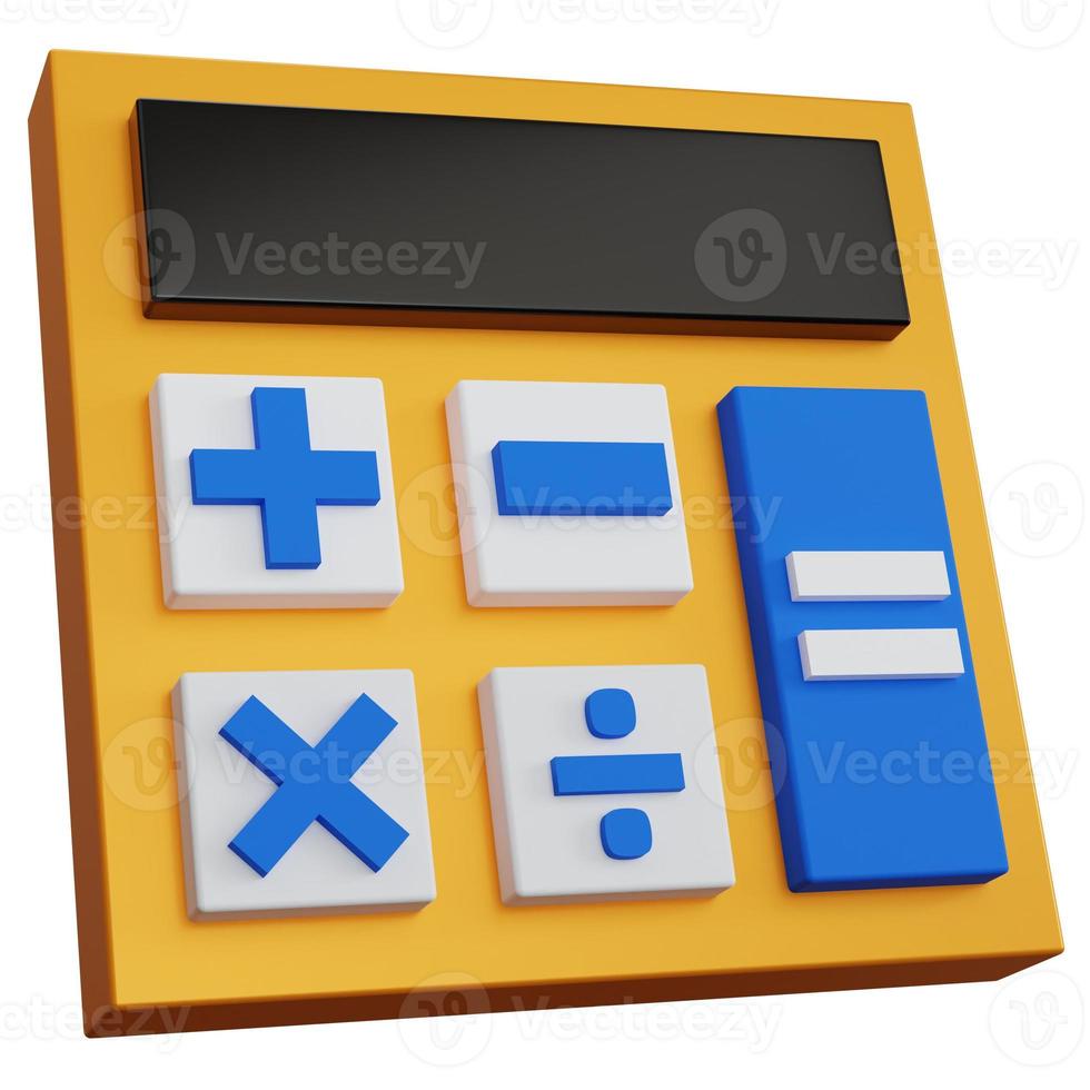 3d rendering calculator with just a few buttons isolated photo