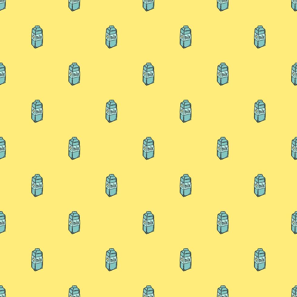 pattern with milk. vector doodle illustration with milk icon.  seamless milk pattern