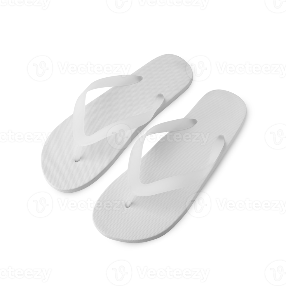 White flip flop sandals mockup cutout, Png file