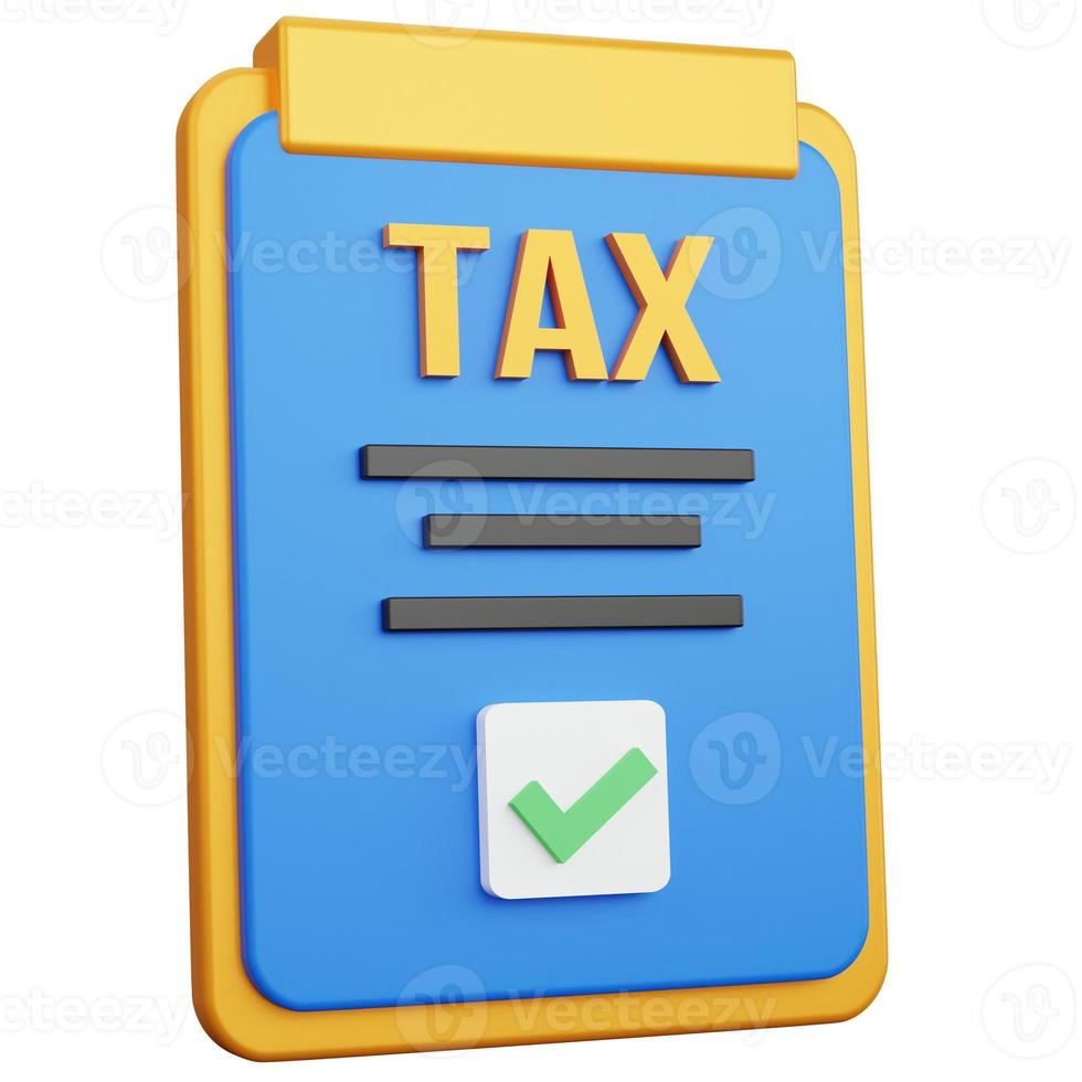 3d rendering tax register task with checkbox isolated photo