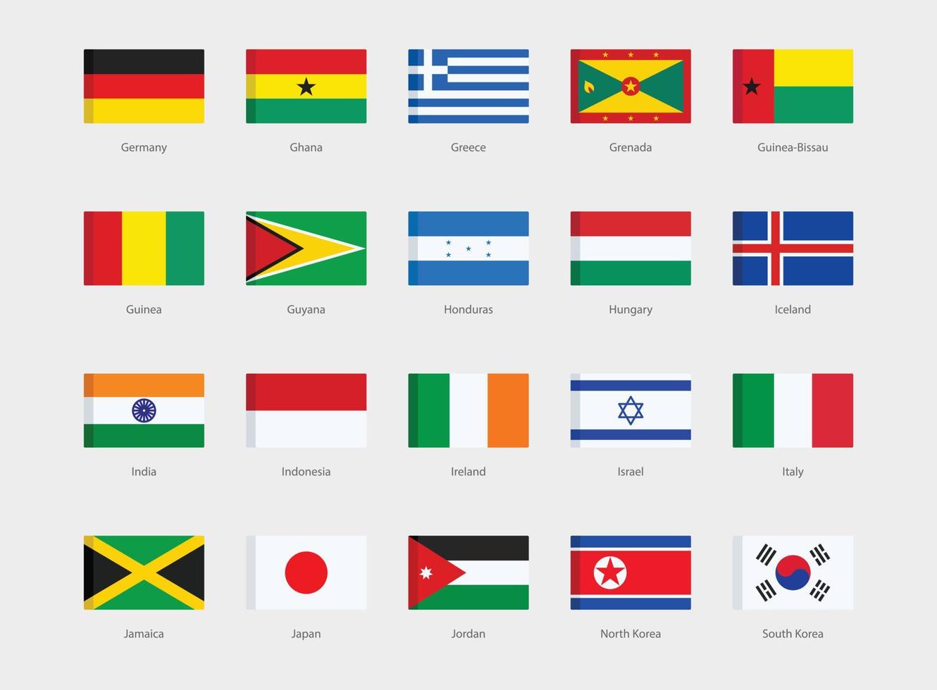 National flags set vector