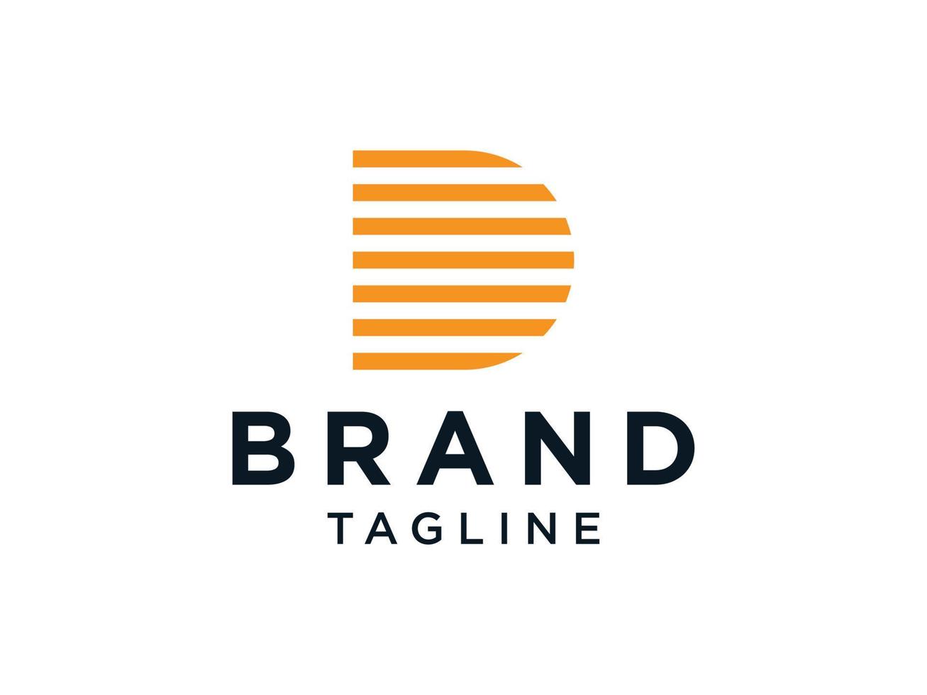 Initial Letter D Negative Space. Flat Vector Logo Design Template Element.