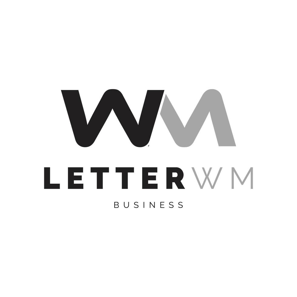 inspiración para el diseño del logotipo del icono de la letra inicial wm vector